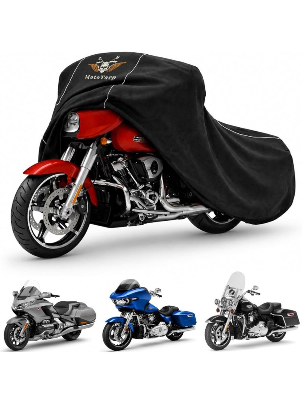 Heavy-Duty Waterproof Motorcycle Cover - All-Season Protection, Air Vents